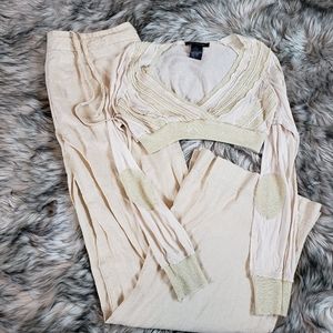 Crop top & Wide leg pant 2 piece set